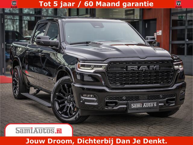 Dodge 1500 Ram Limited Demo Night High Output 540HP 706Nm | Massage + Full Option | De Meest Luxe en Volle Pick-Up in zijn Klasse | Comfortabele Dubbele Cabine met Royale 5 Zitplaatsen | BPM vrij | Nu Leverbaar uit Voorraad | Voorraad Nr 2263 - V76JVF