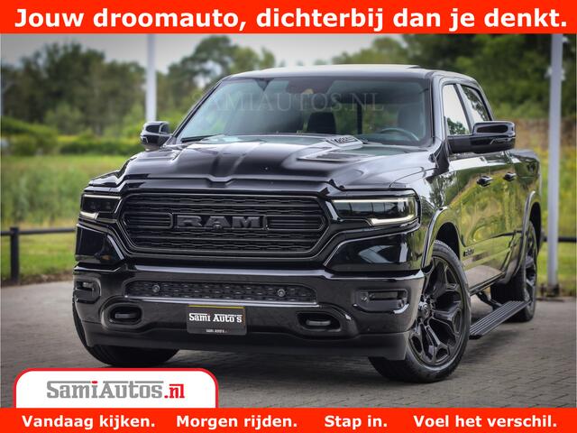 Dodge 1500 Ram LIMITED NIGHT 5.7 V8 | BLACK OPS | MULTITAILGATE | PANO | ADAPTIVE CRUISE | 360CAM | APPLE CARPLAY | PRINS LPG ONDERBOUW | LUCHTVERING | 4X4 | Comfortabele Dubbele Cabine met Royale 5 Zitplaatsen |