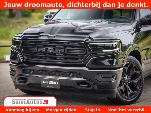 Dodge 1500 Ram LIMITED NIGHT 5.7 V8 | BLACK OPS | MULTITAILGATE | PANO | ADAPTIVE CRUISE | 360CAM | APPLE CARPLAY | PRINS LPG ONDERBOUW | LUCHTVERING | 4X4 | Comfortabele Dubbele Cabine met Royale 5 Zitplaatsen |