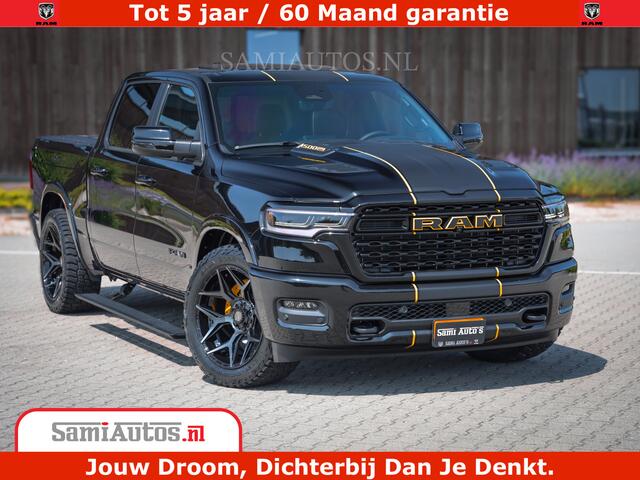 Dodge 1500 Ram Limited Night H.O 540HP 706Nm | Massage + Full Option | De Meest Luxe en Volle Pick-Up in zijn Klasse | Comfortabele Dubbele Cabine met Royale 5 Zitplaatsen | BPM vrij | Nu Leverbaar uit Voorraad | Voorraad Nr 2323 - 5168