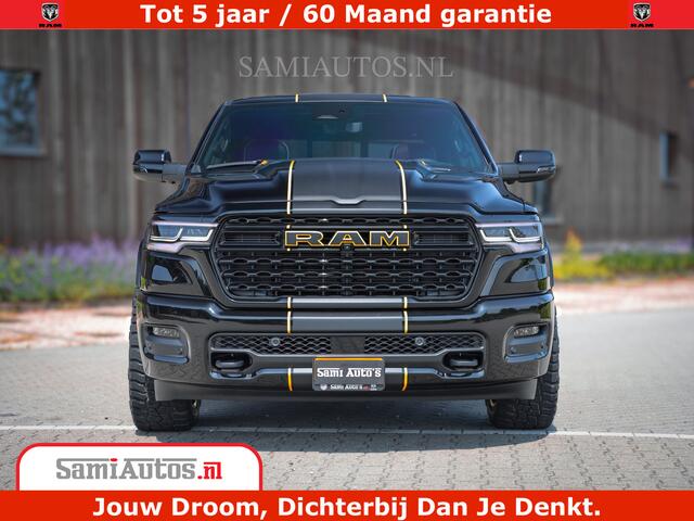 Dodge 1500 Ram Limited Night H.O 540HP 706Nm | Massage + Full Option | De Meest Luxe en Volle Pick-Up in zijn Klasse | Comfortabele Dubbele Cabine met Royale 5 Zitplaatsen | BPM vrij | Nu Leverbaar uit Voorraad | Voorraad Nr 2323 - 5168