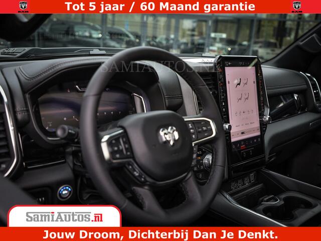 Dodge 1500 RAM Laramie Night | Face Lift | 420Pk 636 Nn | Extra Groot Scherm + Passagiers Scherm | Comfortabele Dubbele Cabine met Royale 5 Zitplaatsen | BPM vrij | Nu Leverbaar uit Voorraad | Voorraad Nr 2220 - 5039