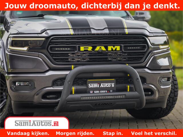 Dodge 1500 Ram LIMITED CUSTOM | FULL OPTION | LUCHT REMSYSTEEM | LUCHT VERING | 360 CAM | 200L LPG | PANORAMA | 4X4 V8 5.7 | 3500KG | MEMORY | WIDE BODYKIT | AMBILIGHT | MICKEY THOMPSON BANDEN |