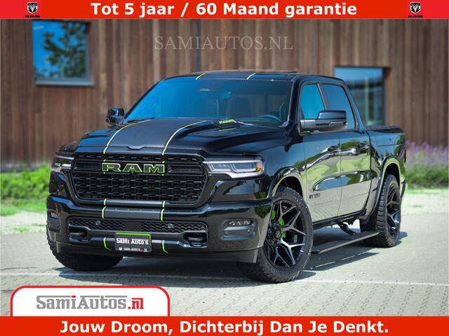 Dodge 1500 Ram Limited Night High Output 540HP 706Nm | Massage + Full Option | De Meest Luxe en Volle Pick-Up in zijn Klasse | Comfortabele Dubbele Cabine met Royale 5 Zitplaatsen | BPM vrij | Nu Leverbaar uit Voorraad | Voorraad Nr 2300 - 7689