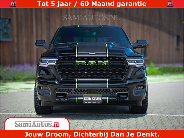 Dodge 1500 Ram Limited Night High Output 540HP 706Nm | Massage + Full Option | De Meest Luxe en Volle Pick-Up in zijn Klasse | Comfortabele Dubbele Cabine met Royale 5 Zitplaatsen | BPM vrij | Nu Leverbaar uit Voorraad | Voorraad Nr 2300 - 7689