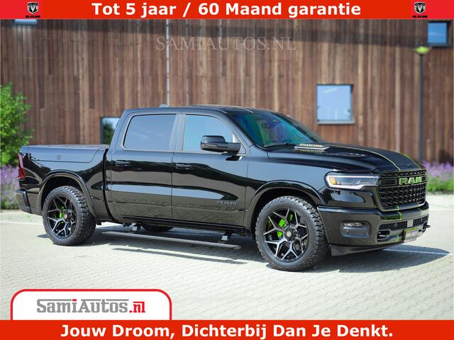 Dodge 1500 Ram Limited Night High Output 540HP 706Nm | Massage + Full Option | De Meest Luxe en Volle Pick-Up in zijn Klasse | Comfortabele Dubbele Cabine met Royale 5 Zitplaatsen | BPM vrij | Nu Leverbaar uit Voorraad | Voorraad Nr 2300 - 7689