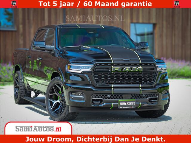 Dodge 1500 Ram Limited Night High Output 540HP 706Nm | Massage + Full Option | De Meest Luxe en Volle Pick-Up in zijn Klasse | Comfortabele Dubbele Cabine met Royale 5 Zitplaatsen | BPM vrij | Nu Leverbaar uit Voorraad | Voorraad Nr 2300 - 7689