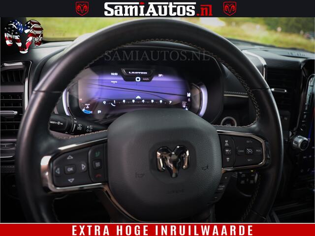 Dodge 1500 Ram DIAMOND LIMITED NIGHT 5.7 V8 | BLACK OPS | MULTITAILGATE | PANO | ADAPTIVE CRUISE | 360CAM | APPLE CARPLAY | PRINS LPG ONDERBOUW | LUCHTVERING | 4X4 | Comfortabele Dubbele Cabine met Royale 5 Zitplaatsen | BEUTY | MEEST COMPLETE UITVOERING | ALLES IN 