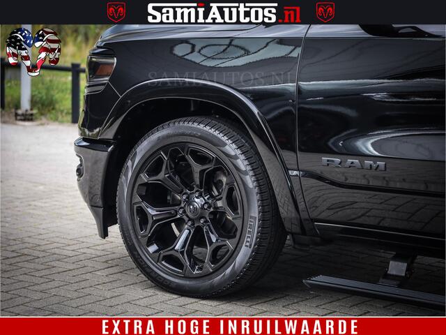 Dodge 1500 Ram DIAMOND LIMITED NIGHT 5.7 V8 | BLACK OPS | MULTITAILGATE | PANO | ADAPTIVE CRUISE | 360CAM | APPLE CARPLAY | PRINS LPG ONDERBOUW | LUCHTVERING | 4X4 | Comfortabele Dubbele Cabine met Royale 5 Zitplaatsen | BEUTY | MEEST COMPLETE UITVOERING | ALLES IN 