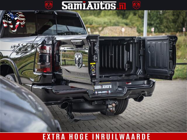Dodge 1500 Ram DIAMOND LIMITED NIGHT 5.7 V8 | BLACK OPS | MULTITAILGATE | PANO | ADAPTIVE CRUISE | 360CAM | APPLE CARPLAY | PRINS LPG ONDERBOUW | LUCHTVERING | 4X4 | Comfortabele Dubbele Cabine met Royale 5 Zitplaatsen | BEUTY | MEEST COMPLETE UITVOERING | ALLES IN 