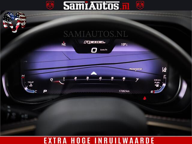 Dodge 1500 RAM REBEL TRX STYLE | BODY LIFT | RAM BAR | 4X4 | LPG | HUD HEADUP | DIGI CLUSTER | 360CAM | ADAPTIVE CRUISE | RAM BAR ROLLCOVER | Comfortabele Dubbele Cabine met Royale 5 Zitplaatsen |