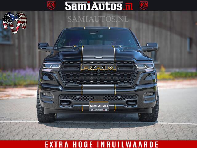 Dodge 1500 Ram Limited Night H.O 540HP 706Nm | Massage + Full Option | De Meest Luxe en Volle Pick-Up in zijn Klasse | Comfortabele Dubbele Cabine met Royale 5 Zitplaatsen | BPM vrij | Nu Leverbaar uit Voorraad | Voorraad Nr 2323 - 5168