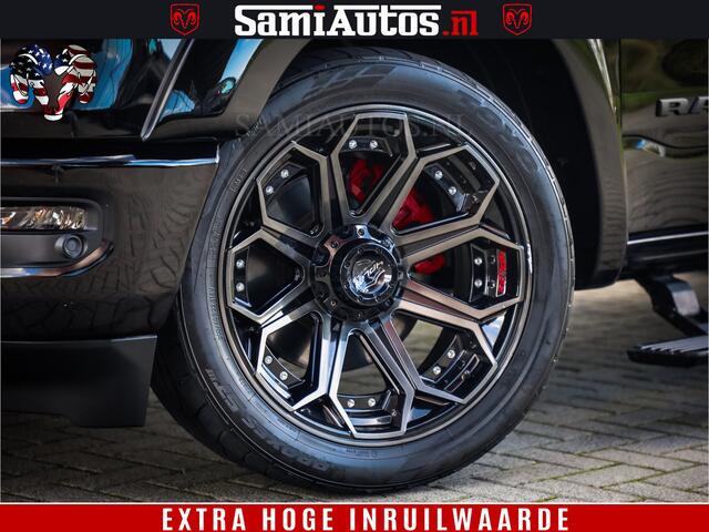 Dodge 1500 Ram HULK PACK | MEGA VOL | HEMI 5.7 V8 | HUD | WIDE BODY | LUCHTVERING | Comfortabele Dubbele Cabine DC met Royale 5 Zitplaatsen | 4x4 | LARAMIE NIGHT EDITION