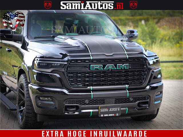 Dodge 1500 Ram Limited Night High Output 540HP 706Nm | Massage + Full Option | De Meest Luxe en Volle Pick-Up in zijn Klasse | Comfortabele Dubbele Cabine met Royale 5 Zitplaatsen | BPM vrij | Nu Leverbaar uit Voorraad | Voorraad Nr 2350 - 5181