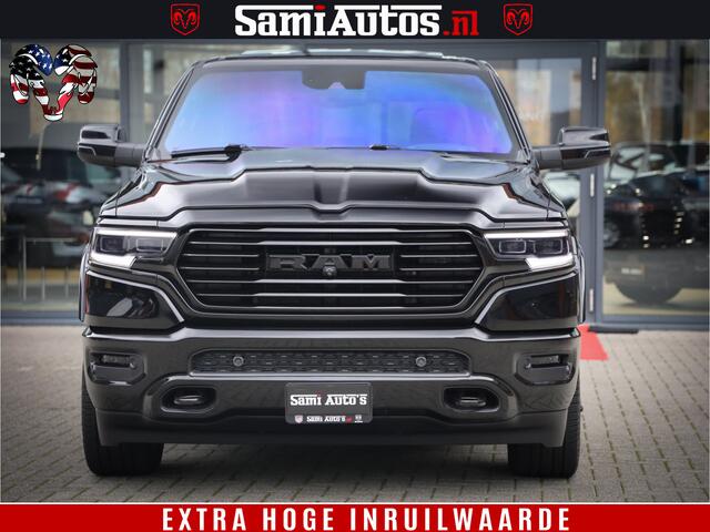 Dodge 1500 Ram BLACK OPS LONGHORN 5.7 V8 HEMI | 8820KM! | BOM VOL | HUD | LUCHTVERING | PANO | 200L LPG | ADAPTIVE CRUISE | DIGI VIRTUAL CLUSTER | CARPLAY | 3500KG | HEADUP | CREW CAB DUBBELE CABINE | 5 PERSOONS | ZWART MET BRUIN LEDER | Z.G.A.N