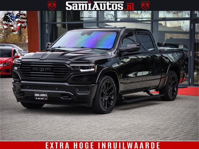 Dodge 1500 Ram BLACK OPS LONGHORN 5.7 V8 HEMI | 8820KM! | BOM VOL | HUD | LUCHTVERING | PANO | 200L LPG | ADAPTIVE CRUISE | DIGI VIRTUAL CLUSTER | CARPLAY | 3500KG | HEADUP | CREW CAB DUBBELE CABINE | 5 PERSOONS | ZWART MET BRUIN LEDER | Z.G.A.N