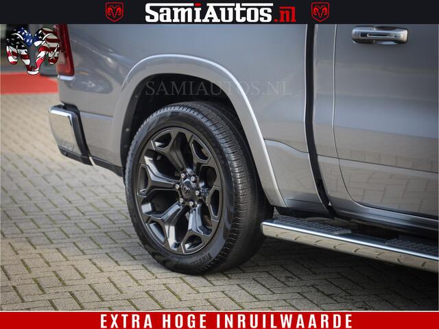 Dodge 1500 Ram Bom Vol | 5,7 V8 Hemi | Limited Wheels 22 inch | Luchtvering | Adaptive Cruise | Panoramadak | 360 Camera | Crew Cab | Dubbele Cabine | DC | 5 Persoons |