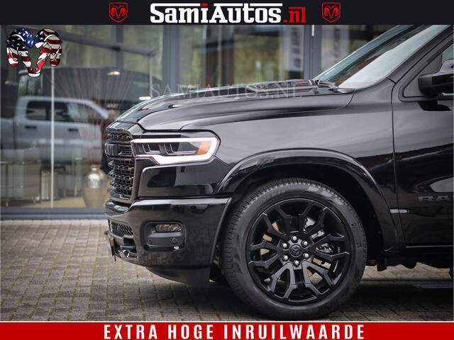 Dodge 1500 Ram Limited Demo Night High Output 540HP 706Nm | Massage + Full Option | De Meest Luxe en Volle Pick-Up in zijn Klasse | Comfortabele Dubbele Cabine met Royale 5 Zitplaatsen | BPM vrij | Nu Leverbaar uit Voorraad | Voorraad Nr 2263 - V76JVF