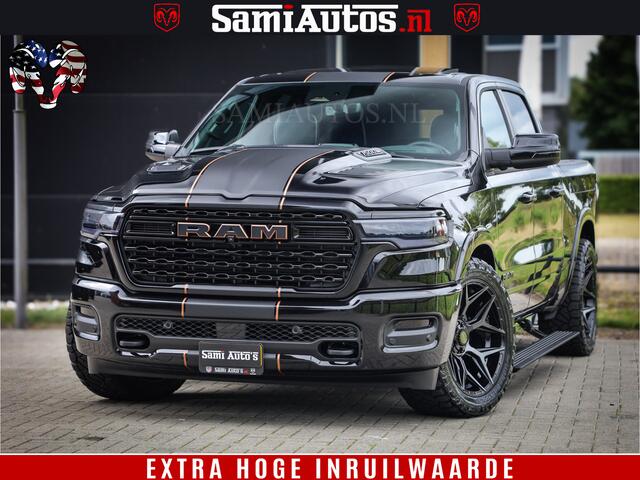 Dodge 1500 Ram Limited Night H.O 540HP 706Nm | Massage + Full Option | De Meest Luxe en Volle Pick-Up in zijn Klasse | Comfortabele Dubbele Cabine met Royale 5 Zitplaatsen | BPM vrij | Nu Leverbaar uit Voorraad | Voorraad Nr 2338 - 5404