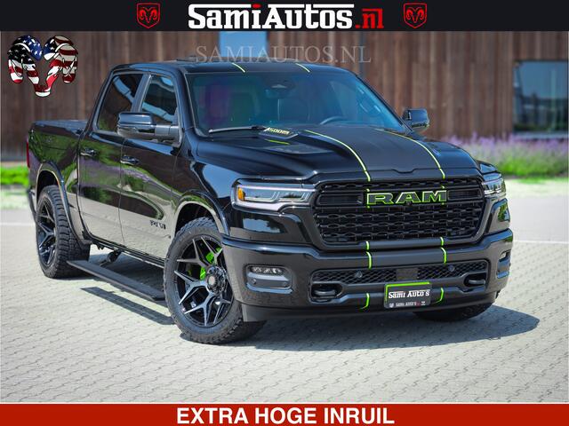 Dodge 1500 Ram Limited Night High Output 540HP 706Nm | Massage + Full Option | De Meest Luxe en Volle Pick-Up in zijn Klasse | Comfortabele Dubbele Cabine met Royale 5 Zitplaatsen | BPM vrij | Nu Leverbaar uit Voorraad | Voorraad Nr 2300 - 7689
