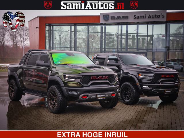 Dodge 1500 Ram TRX OLEA GREEN HELLCAT 6.2 V8 712PK | CARBON PACK | RODE STIKSELS | BOM VOL | 4PLAY WHEELS | DUBBELE CABINE | 5 PERSOONS DC | DE MOOISTE VAN NL |