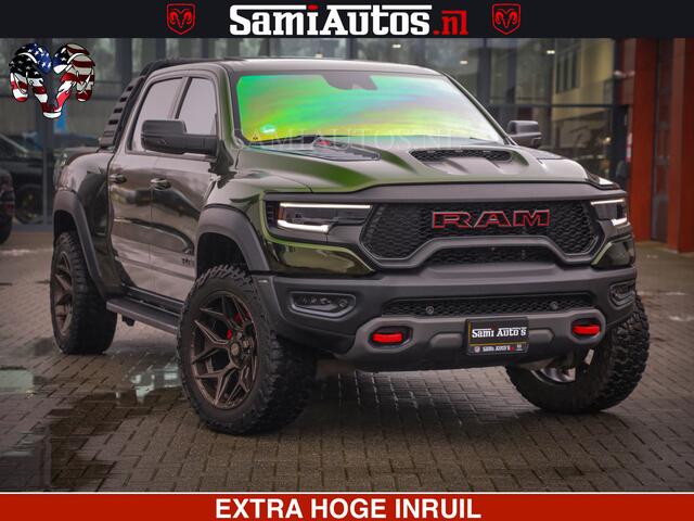 Dodge 1500 Ram TRX OLEA GREEN HELLCAT 6.2 V8 712PK | CARBON PACK | RODE STIKSELS | BOM VOL | 4PLAY WHEELS | DUBBELE CABINE | 5 PERSOONS DC | DE MOOISTE VAN NL |
