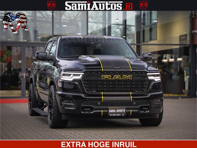 Dodge 1500 Ram Limited Night H.O 540HP 706Nm | Massage + Full Option | De Meest Luxe en Volle Pick-Up in zijn Klasse | Comfortabele Dubbele Cabine met Royale 5 Zitplaatsen | BPM vrij | Nu Leverbaar uit Voorraad | Voorraad Nr 2295 - 8559