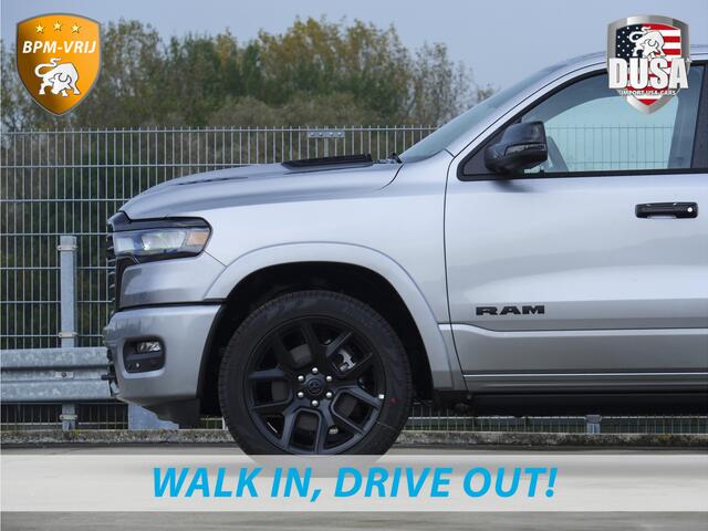 Dodge 1500 RAM | Laramie | Night | 3.0L I6 Hurricane | Crew Cab | 4X4 | | BPM-VRIJ | Niveau regeling | Passenger Display | Getoonde accessoires zijn verkrijgbaar tegen meerprijs