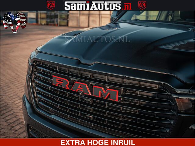 Dodge 1500 RAM Night Premium | Full Option | De Meest Luxe Pick-Up in zijn Klasse | Comfortabele Dubbele Cabine met Royale 5 Zitplaatsen | BPM vrij | Nu Leverbaar uit Voorraad | Voorraad Nr 2200 - 0886