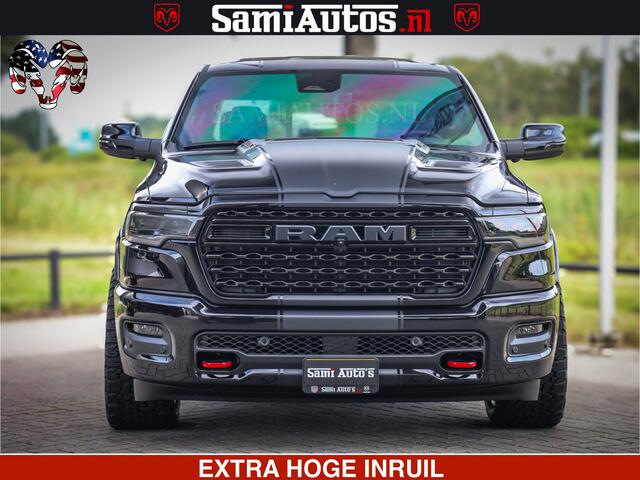 Dodge 1500 Ram Limited Night H.O 540HP 706Nm | Massage + Full Option | De Meest Luxe en Volle Pick-Up in zijn Klasse | Comfortabele Dubbele Cabine met Royale 5 Zitplaatsen | BPM vrij | Nu Leverbaar uit Voorraad | Voorraad Nr 2348 - 5158