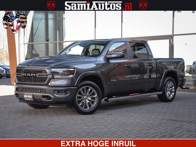 Dodge 1500 Ram LARAMIE SPORT | 5.7 V8 4X4 | 12 INCH MULTIMEDIA | MEMORY SEAT | BED STEP | 3500KG | GRANITE CRYSTAL | PRINS LPG | CRUISE | FULL LED | ALARM K3 | UITLAAT KLEP SYSTEEM ALS NIEUW!