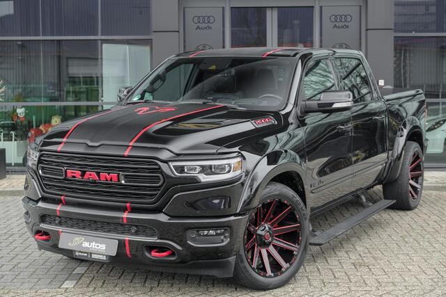 Dodge 1500 Ram 5.7 V8 401pk 4x4 Limited LPG G3 Widebody Black&Red Luchtvering Trekhaak Head-up Harman/kardon Sidebars CUSTOM!!