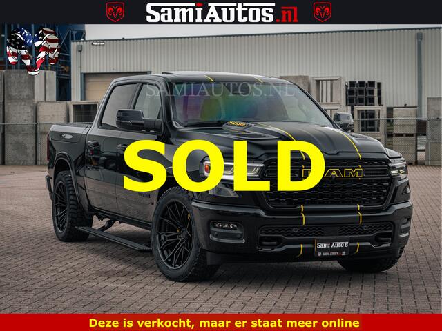 Dodge 1500 Ram Limited Night H.O 540HP 706Nm | Massage + Full Option | De Meest Luxe en Volle Pick-Up in zijn Klasse | Comfortabele Dubbele Cabine met Royale 5 Zitplaatsen | BPM vrij | Nu Leverbaar uit Voorraad | Voorraad Nr 2295 - 8559