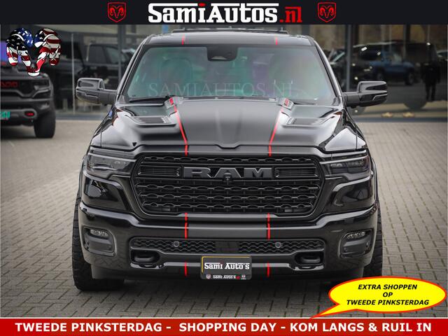 Dodge 1500 Ram Limited Night H.O 540HP 706Nm | Massage + Full Option | De Meest Luxe en Volle Pick-Up in zijn Klasse | Comfortabele Dubbele Cabine met Royale 5 Zitplaatsen | BPM vrij | Nu Leverbaar uit Voorraad | Voorraad Nr 2334 - 5409