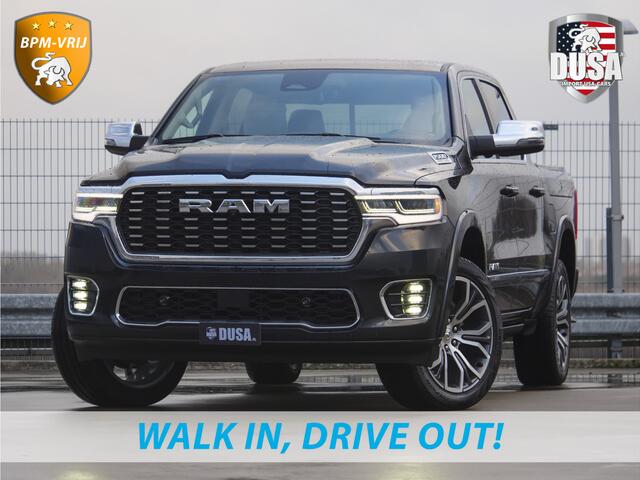 Dodge 1500 RAM | | Tungsten | 3.0L Twin-Turbo Hurricane | High Output | Crew Cab | 4X4 BPM-VRIJ | 14,4 Inch Touchscreen | Passenger-screen | klipsch Audio | Massage stoelen | Indigo Salt Interieur Prijs op aanvraag!