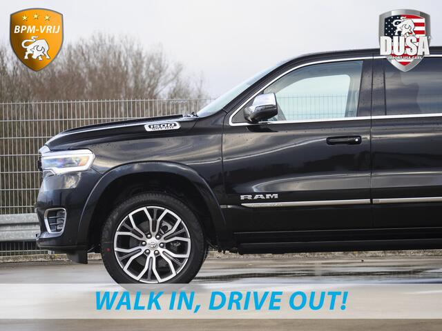 Dodge 1500 RAM | | Tungsten | 3.0L Twin-Turbo Hurricane | High Output | Crew Cab | 4X4 BPM-VRIJ | 14,4 Inch Touchscreen | Passenger-screen | klipsch Audio | Massage stoelen | Indigo Salt Interieur Prijs op aanvraag!