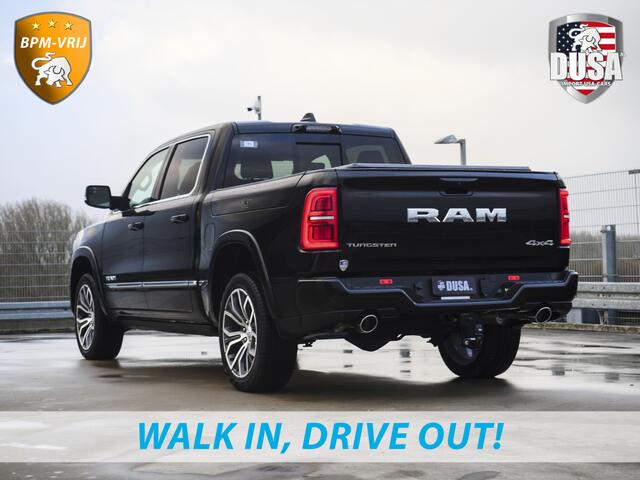 Dodge 1500 RAM | | Tungsten | 3.0L Twin-Turbo Hurricane | High Output | Crew Cab | 4X4 BPM-VRIJ | 14,4 Inch Touchscreen | Passenger-screen | klipsch Audio | Massage stoelen | Indigo Salt Interieur Prijs op aanvraag!