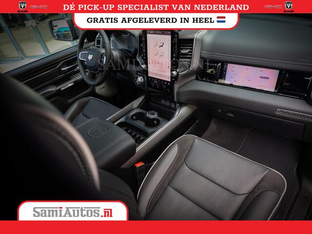 Dodge RAM PICKUP PREMIUM | MAY 2025 BOM VOL | HEAD UP + 14.4 INCH SCHERM | LUCHTVERING | 420PK 636 Nm | PRIJS MET LPG EN COVER EN GARANTIE | DUBBELE CABINE | PICK UP | 5 PERSOONS | DC | GRIJSKENTEKEN | VOORRAAD NR 2288 - 4952