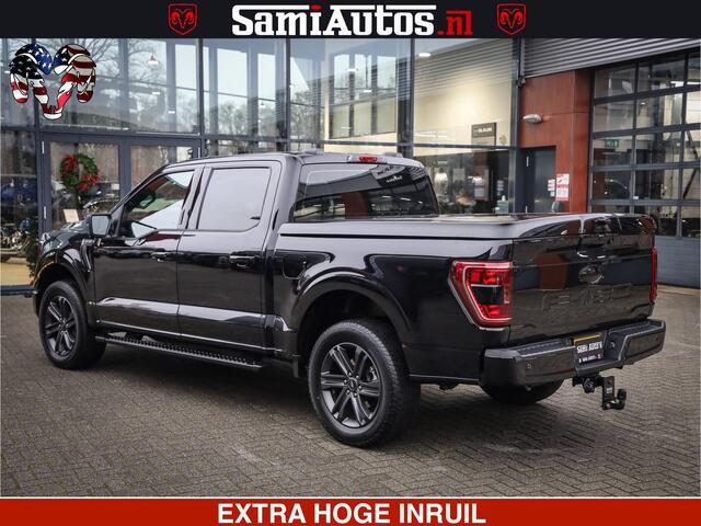 Dodge RAM PICKUP FORD F150 BLACK OPS | 5.0 V8 406PK | 360 CAMERA | UITLAAT KLEP | BEDSLIDE | CREW CAB | LEDER | CREW CAB | DUBBELE CABINE | 5 PERSOONS | DC | GRIJSKENTEKEN |