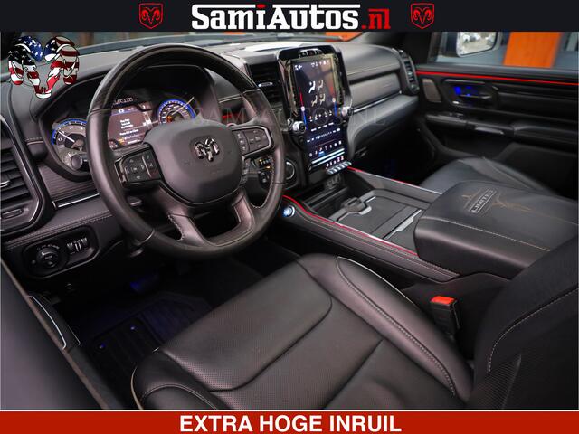 Dodge RAM PICKUP HULK PACK | LIMITED SPORT | 5.7 V8 HEMI | FEUL WHEELS MAT BLACK | BOM VOL | CREW CAB 5 PERSOONS | DUBBELE CABINE DC | GRIJS KENTEKEN | SFEERVERLICHTING | HUD | LICHTVERING | PANODAK | FULL LED |