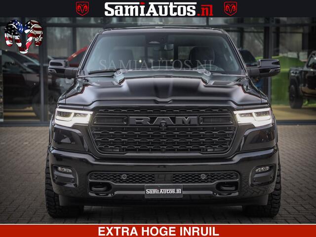 Dodge RAM PICKUP LIMITED NIGHT H.O 540 PK 706 Nm | XB9 | MASSAGE | BOM VOL | CREW CAB | DUBBELE CABINE | GRIJSKENTEKEN | 5 PERSOONS | DE MEEST LUXUEUZE en BEGEERDE Pick-up