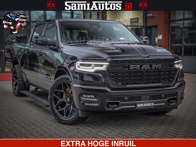 Dodge RAM PICKUP LIMITED NIGHT H.O 540 PK 706 Nm | XB9 | MASSAGE | BOM VOL | CREW CAB | DUBBELE CABINE | GRIJSKENTEKEN | 5 PERSOONS | DE MEEST LUXUEUZE en BEGEERDE Pick-up