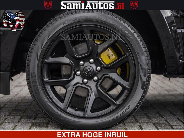 Dodge RAM PICKUP HULK PACK | BULLBAR | 5.7 V8 | HUD | PANO | DIGI CLUSTER | 360CAM | ADAPTIVE CRUISE | HEADUP | DIGITALE BINNENSPIEGEL | LARAMIE SPORT 4X4 | 3500KG | LEDER | LANE ASSIST | DODE HOEK INSTALLATIE |