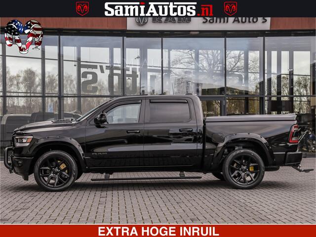 Dodge RAM PICKUP HULK PACK | BULLBAR | 5.7 V8 | HUD | PANO | DIGI CLUSTER | 360CAM | ADAPTIVE CRUISE | HEADUP | DIGITALE BINNENSPIEGEL | LARAMIE SPORT 4X4 | 3500KG | LEDER | LANE ASSIST | DODE HOEK INSTALLATIE |
