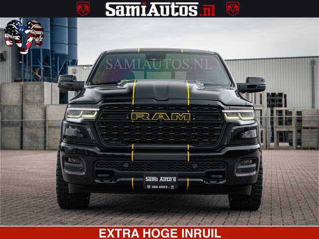 Dodge RAM PICKUP LIMITED NIGHT H.O 540HP 706Nm | Massage + Full Option | De Meest Luxe en Volle Pick-Up in zijn Klasse | Comfortabele Dubbele Cabine met Royale 5 Zitplaatsen | BPM vrij | Nu Leverbaar uit Voorraad | Voorraad Nr 2370 - 5411