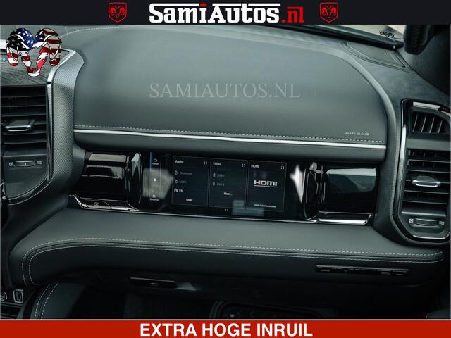 Dodge RAM PICKUP LIMITED NIGHT H.O 540HP 706Nm | Massage + Full Option | De Meest Luxe en Volle Pick-Up in zijn Klasse | Comfortabele Dubbele Cabine met Royale 5 Zitplaatsen | BPM vrij | Nu Leverbaar uit Voorraad | Voorraad Nr 2370 - 5411