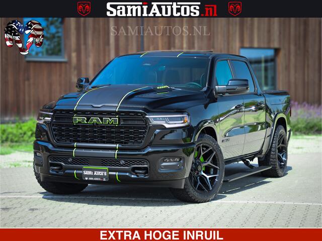 Dodge RAM PICKUP Limited Night High Output 540HP 706Nm | Massage + Full Option | De Meest Luxe en Volle Pick-Up in zijn Klasse | Comfortabele Dubbele Cabine met Royale 5 Zitplaatsen | BPM vrij | Nu Leverbaar uit Voorraad | Voorraad Nr 2300 - 7689