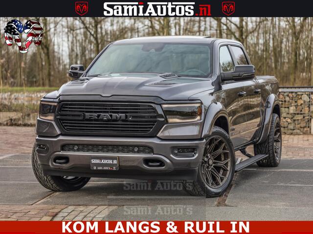 Dodge RAM PICKUP HALK PACK | 360 CAMERA | ADAPTIVE CRUSE | PANODAK | VOLLE UITVOERING | LARAMIE NIGHT | 5.7 V8 HEMI 402PK 4x4 | CREWCAB 5 PERSOONS | GRIJSKENTEKEN | Granite Crystal Metallic Mijn Voorraad Nr 1998 - 24130