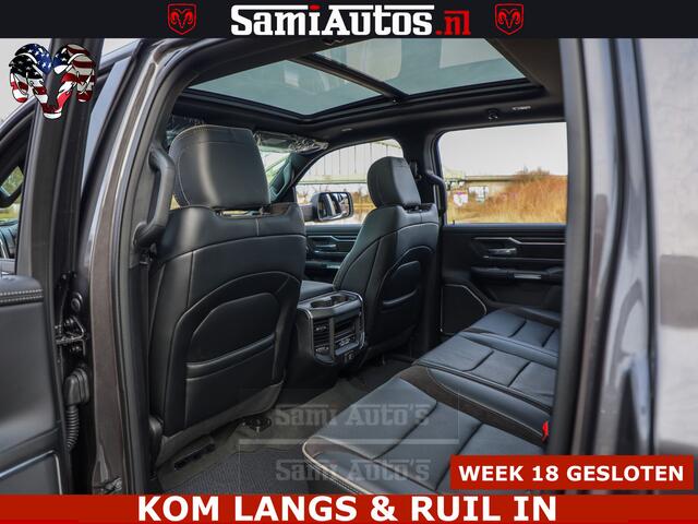 Dodge RAM PICKUP HULK PACK | 360 CAMERA | ADAPTIVE CRUSE | PANODAK | VOLLE UITVOERING | LARAMIE NIGHT | 5.7 V8 HEMI 402PK 4x4 | CREWCAB 5 PERSOONS | GRIJSKENTEKEN | Granite Crystal Metallic Mijn Voorraad Nr 1998 - 24130