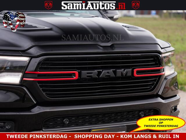 Dodge RAM PICKUP BLACK OPS | 5.7 V8 4x4 | SPORT NIGHT EDITION | PANORAMA DAK | COMFORT STOELEN | 22 INCH WIELEN | OPEN UITLAAT KLEP ELEKTR | CREW CAB 5 ZIT PLAATSEN | DUBBELE CABINE | DC | Eerste Eigenaar | Origineel Nederlandse auto |
